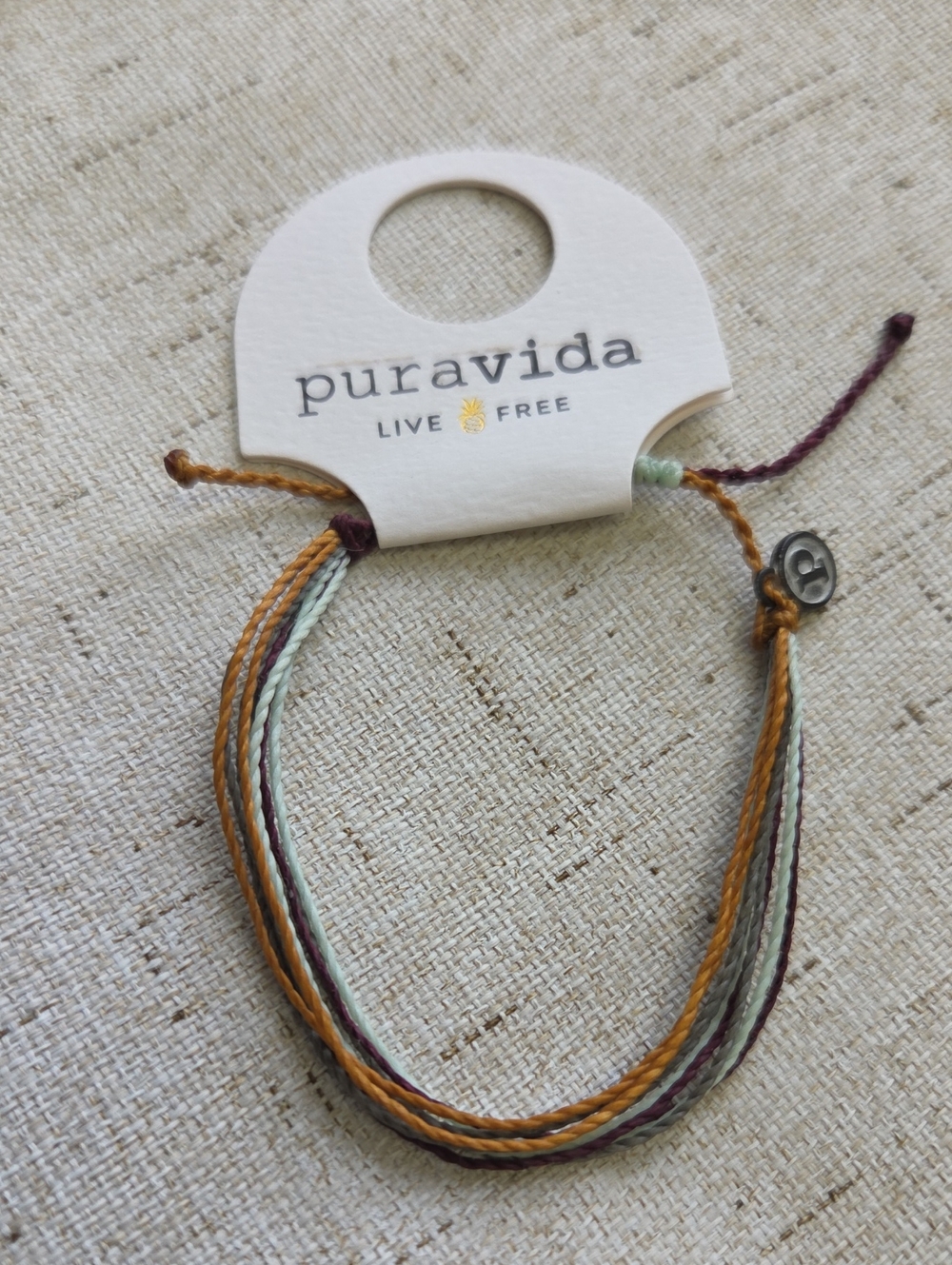 Pura Vida Layered Wax Cord Bracelet in Mustard, Sage & Plum